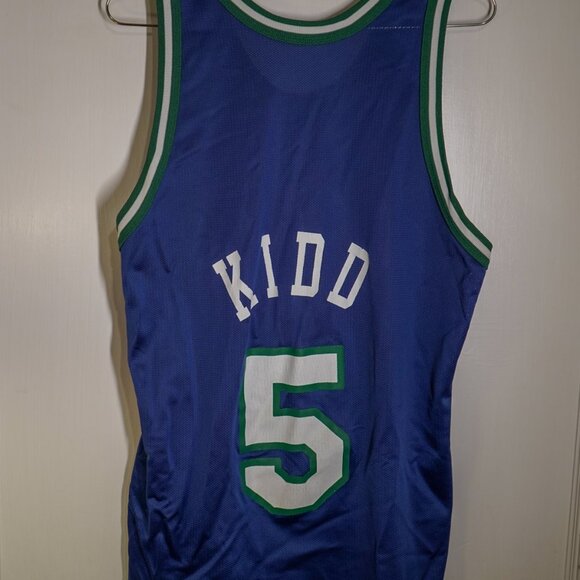 VINTAGE 90s Champion Dallas Mavericks Jason Kidd #5 Jersey | Mens M Size 40 - Picture 1 of 2